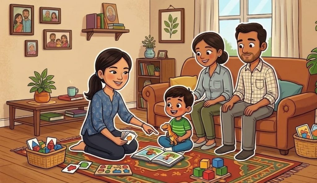 home based session with the family parent coaching